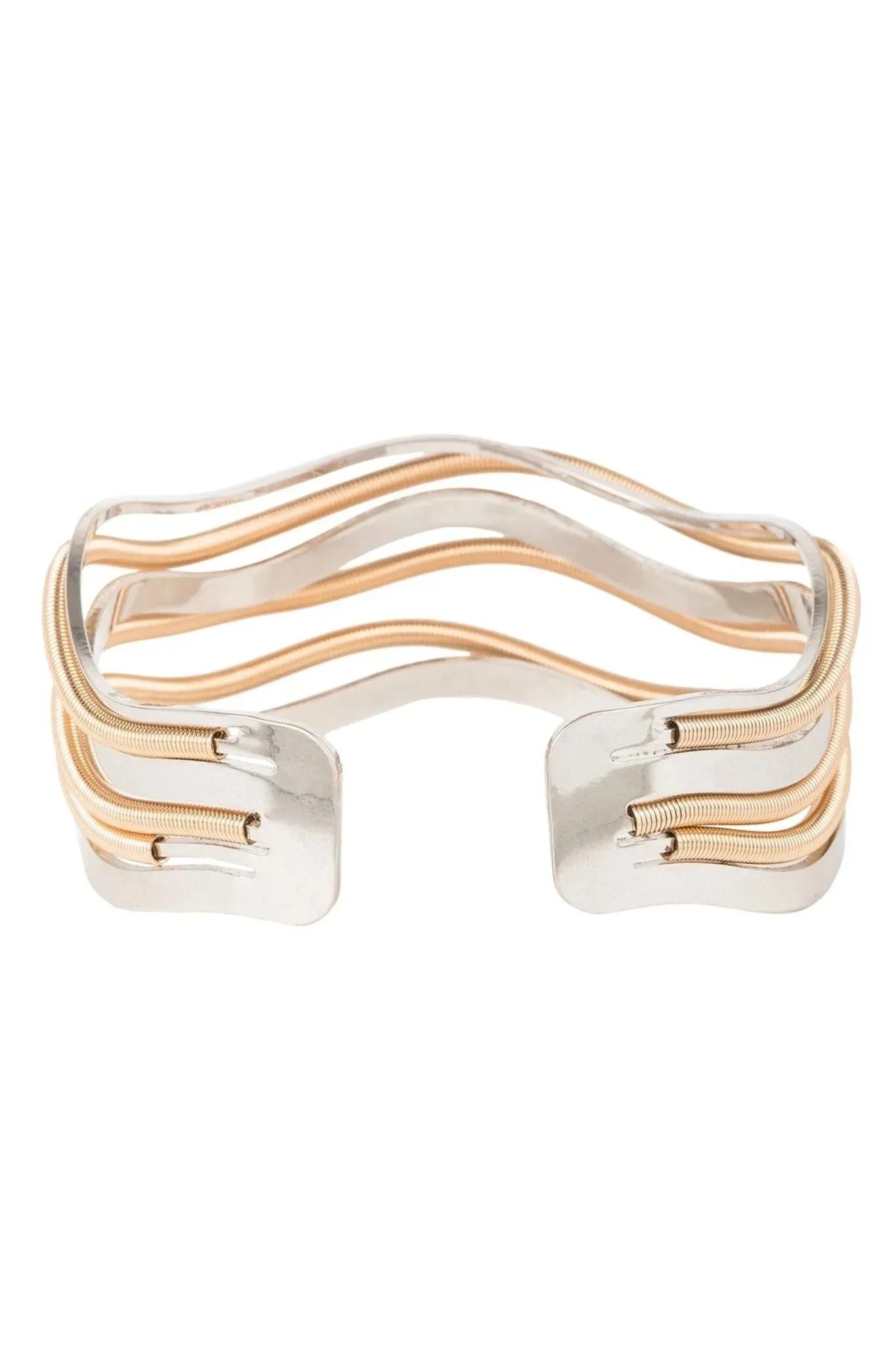 Two Tone Cable Cuff Bracelet