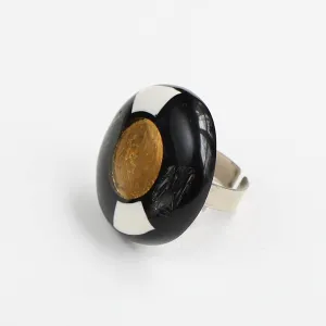 Unique Gold & Black Ring by Sylca