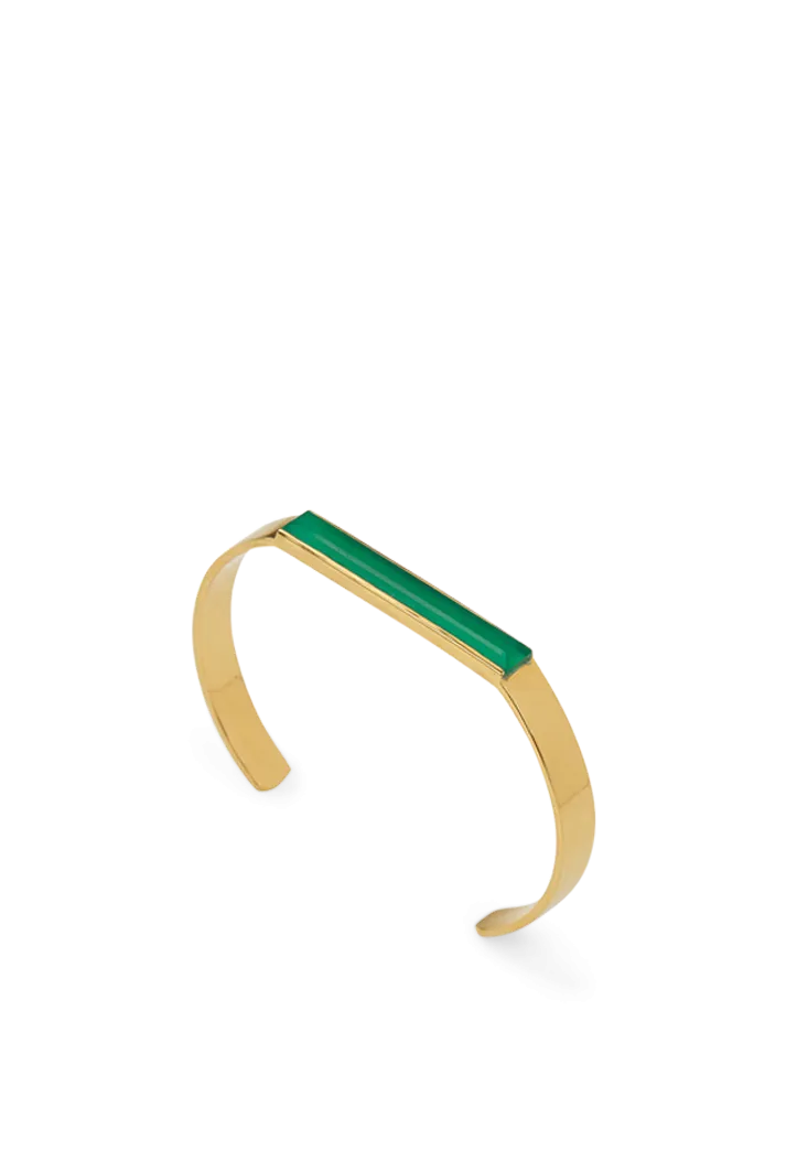 Urban Cuff Bracelet with Green Onyx