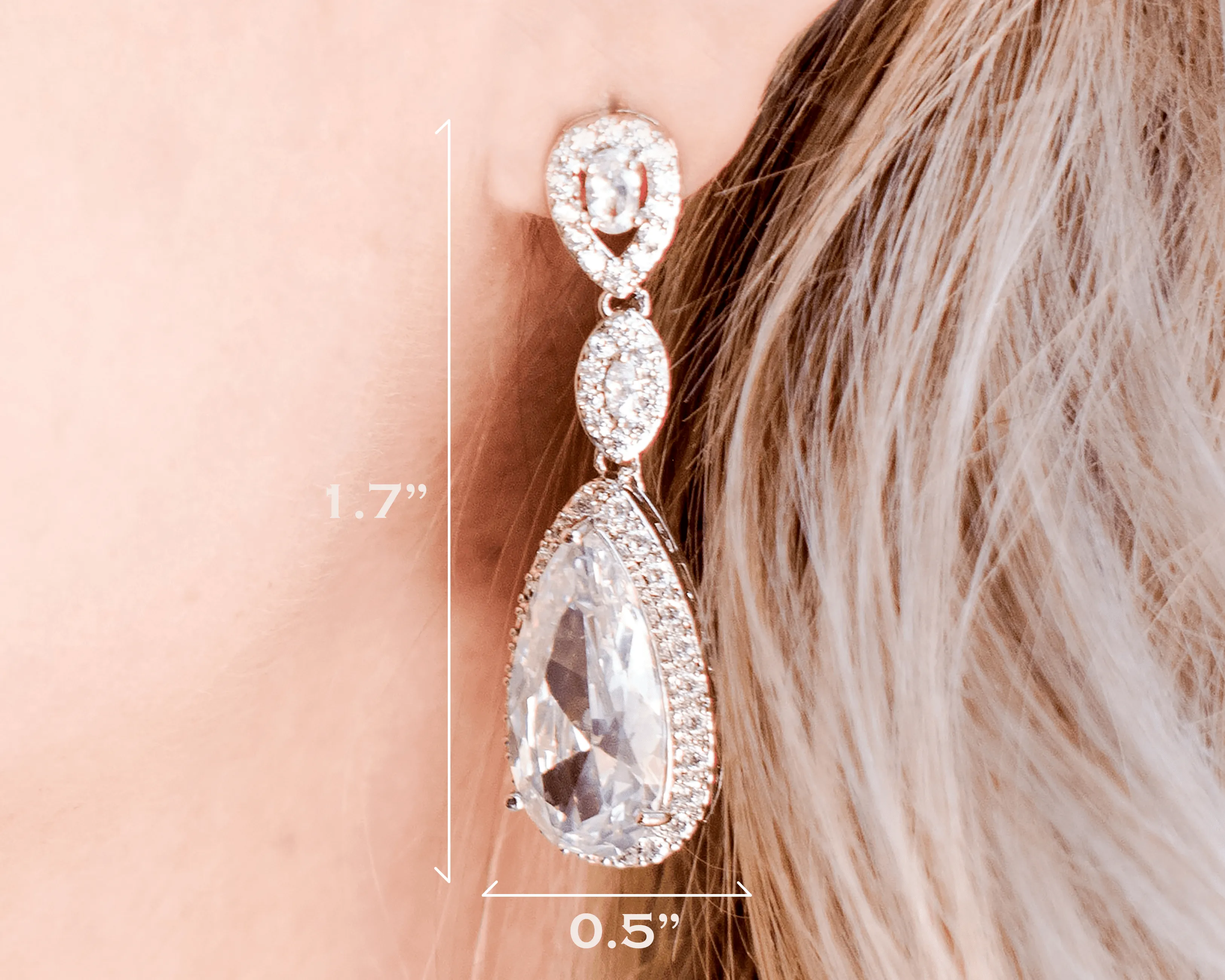 Water Drop Wedding Earrings