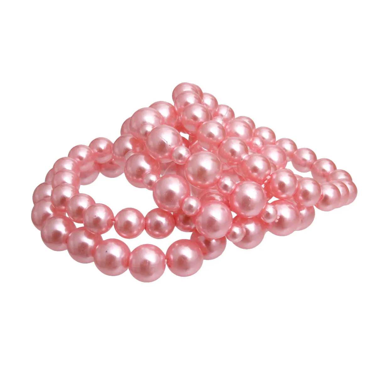 Women's Light Pink Faux Pearl Bracelet Set