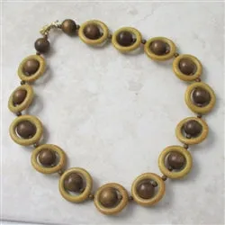 Wood O-Ring Bead Necklace Unique Necklace