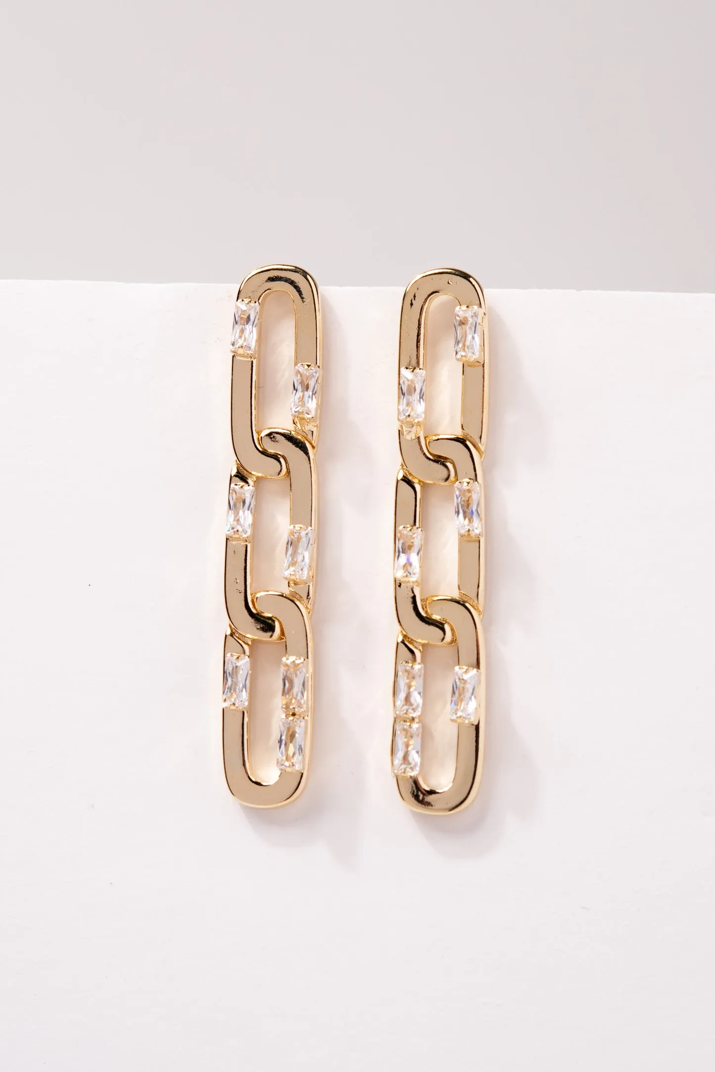 Zuri Plated CZ Chain Link Earrings