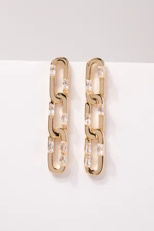 Zuri Plated CZ Chain Link Earrings